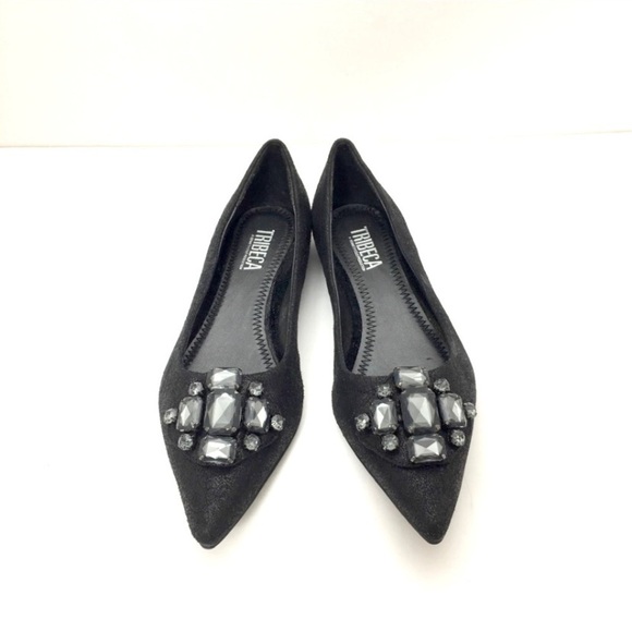 Kenneth Cole Tribeca Jewelry Pointed toe Ballet Flat Black - Picture 2 of 9